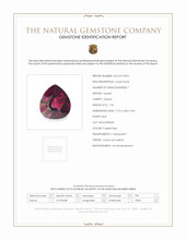 1.53 Ct. Purplish Red Garnet from Ceylon (Sri Lanka) Scan Report