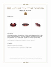 1.50 Ct. Red Garnet from Ceylon (Sri Lanka) Appraisal