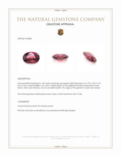 1.40 Ct. Red Garnet from Ceylon (Sri Lanka) Appraisal