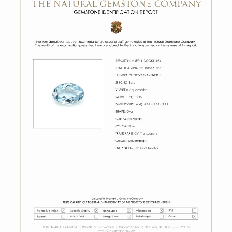 0.45 Ct. Aquamarine from Mozambique