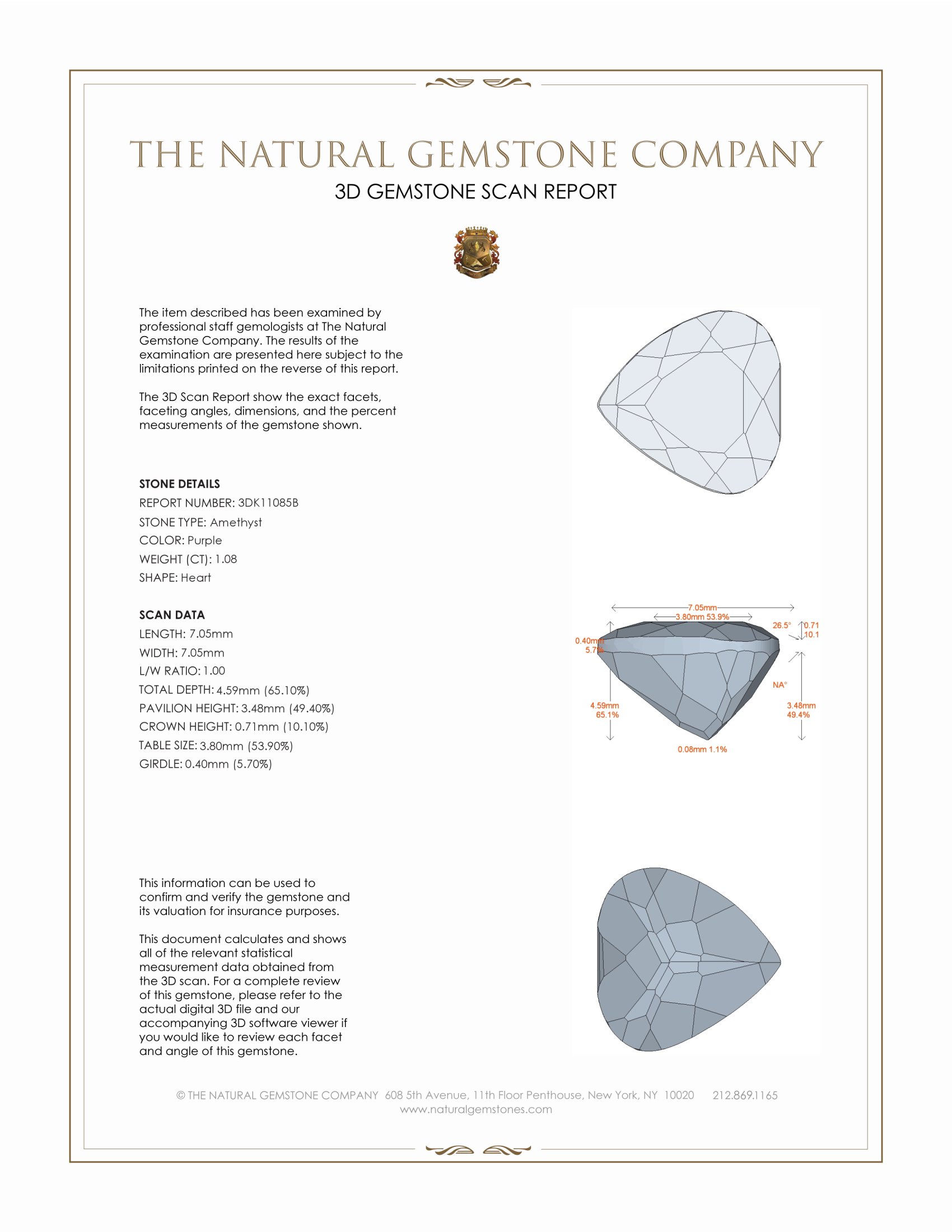 1.08 Ct. Amethyst from Africa