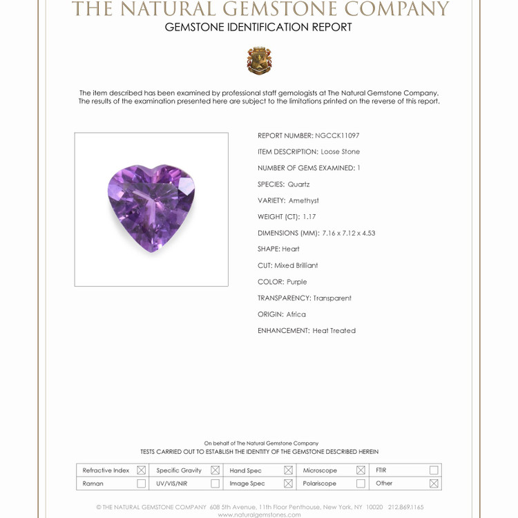 1.17 Ct. Amethyst from Africa