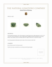 1.85 Ct. Green Zircon from Ceylon (Sri Lanka) Appraisal