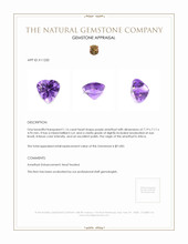 1.16 Ct. Purple Amethyst from Africa Appraisal