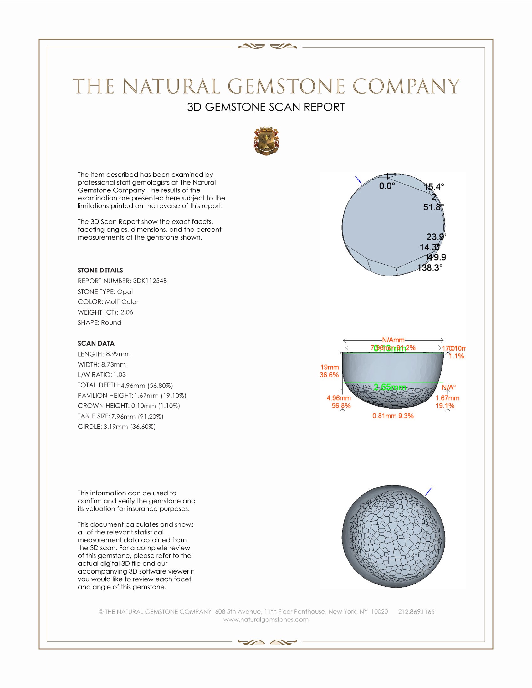 2.06 Ct. Cabochon Crystal/Jelly Opal from Ethiopia