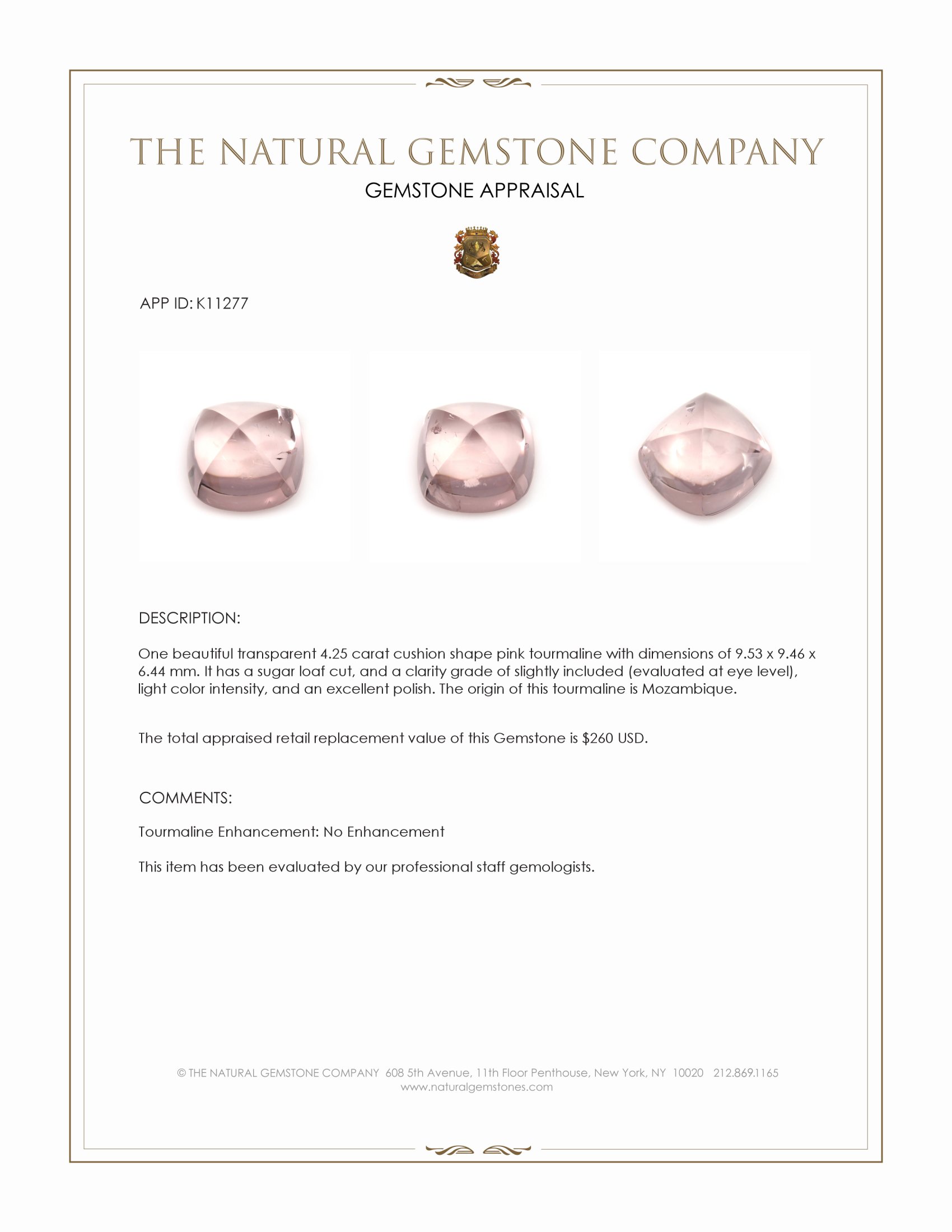 4.25 Ct. Cabochon Tourmaline from Mozambique