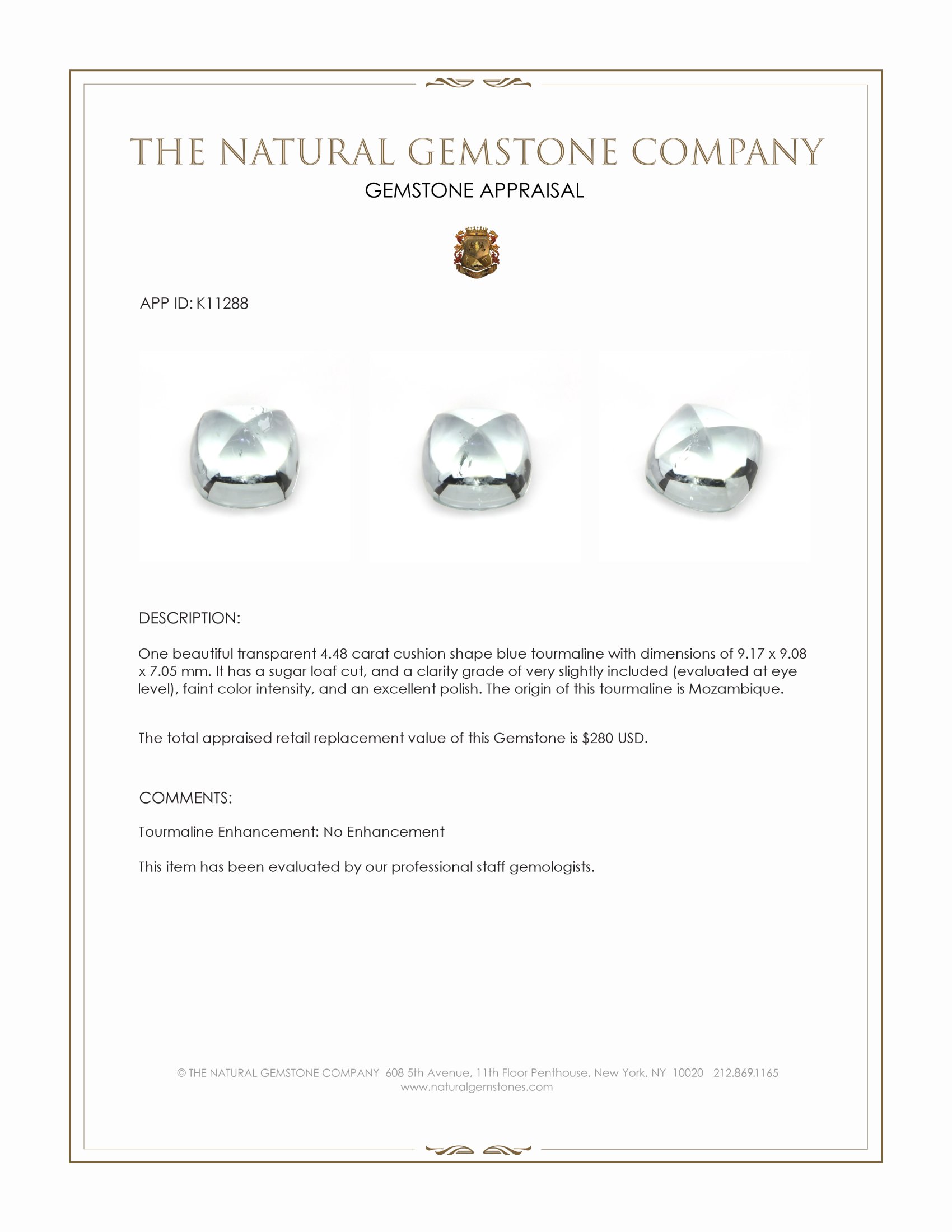 4.48 Ct. Cabochon Tourmaline from Mozambique