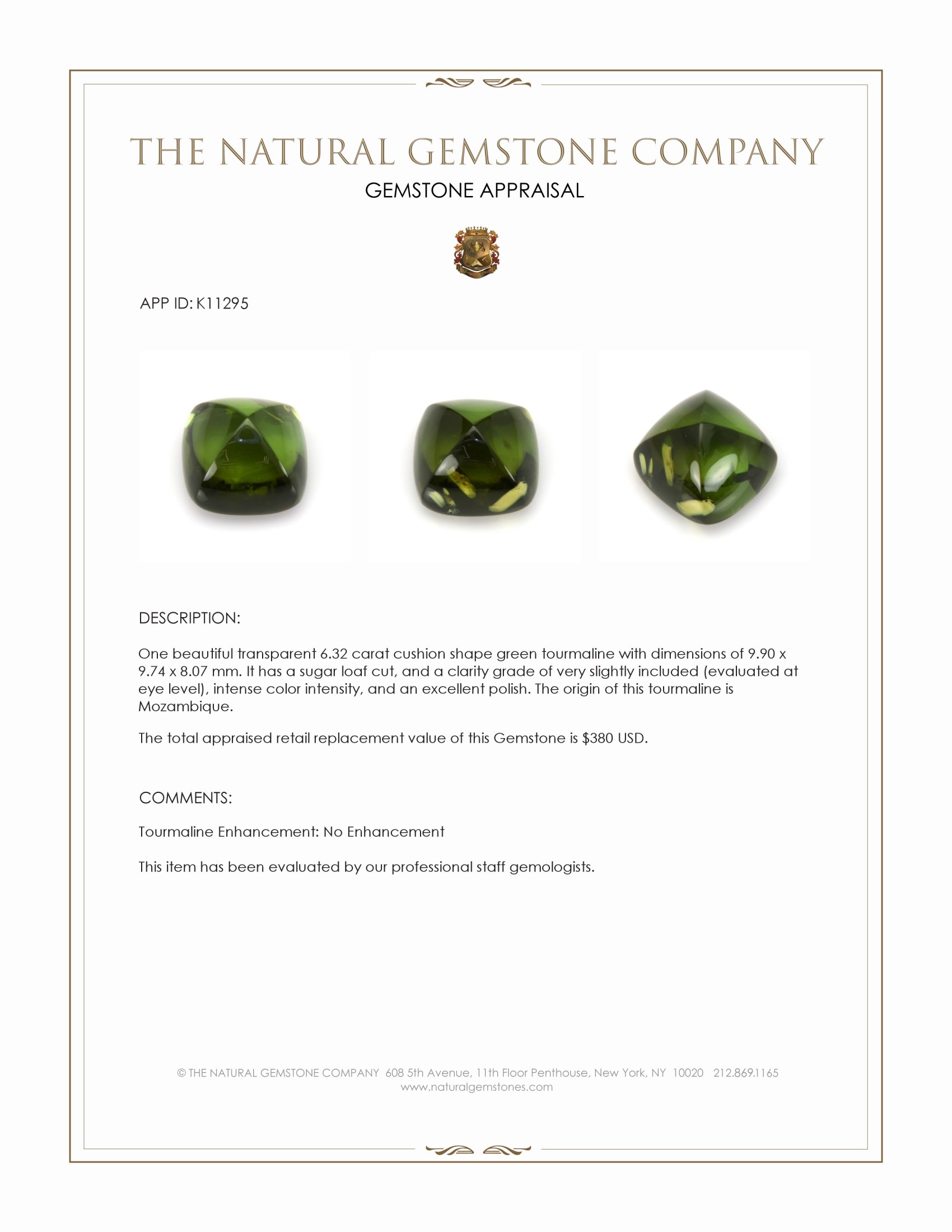 6.32 Ct. Cabochon Tourmaline from Mozambique