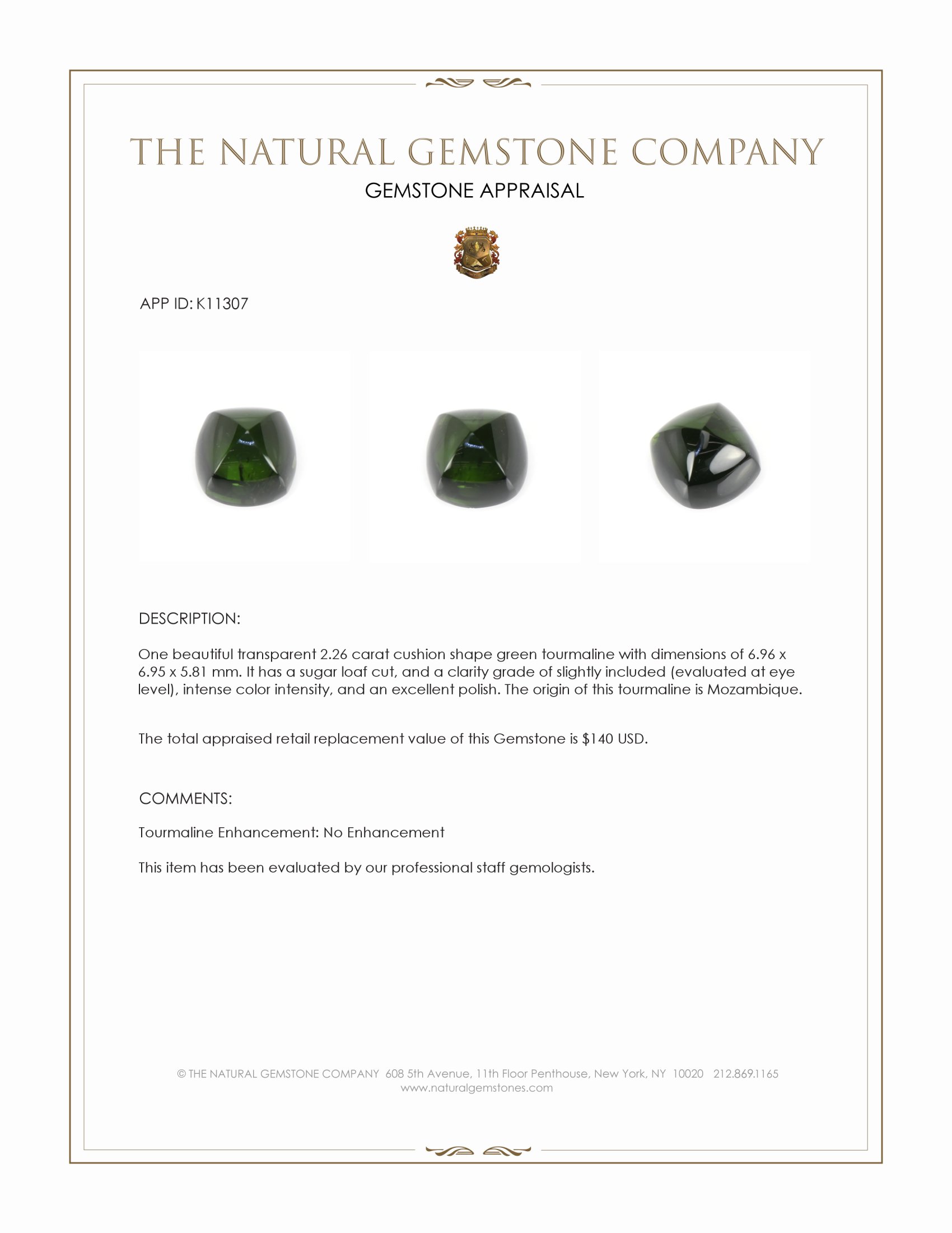 2.26 Ct. Cabochon Tourmaline from Mozambique