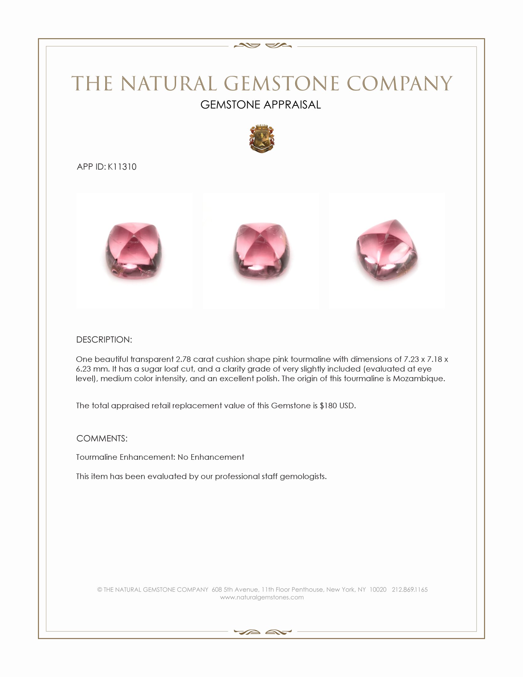 2.78 Ct. Cabochon Tourmaline from Mozambique