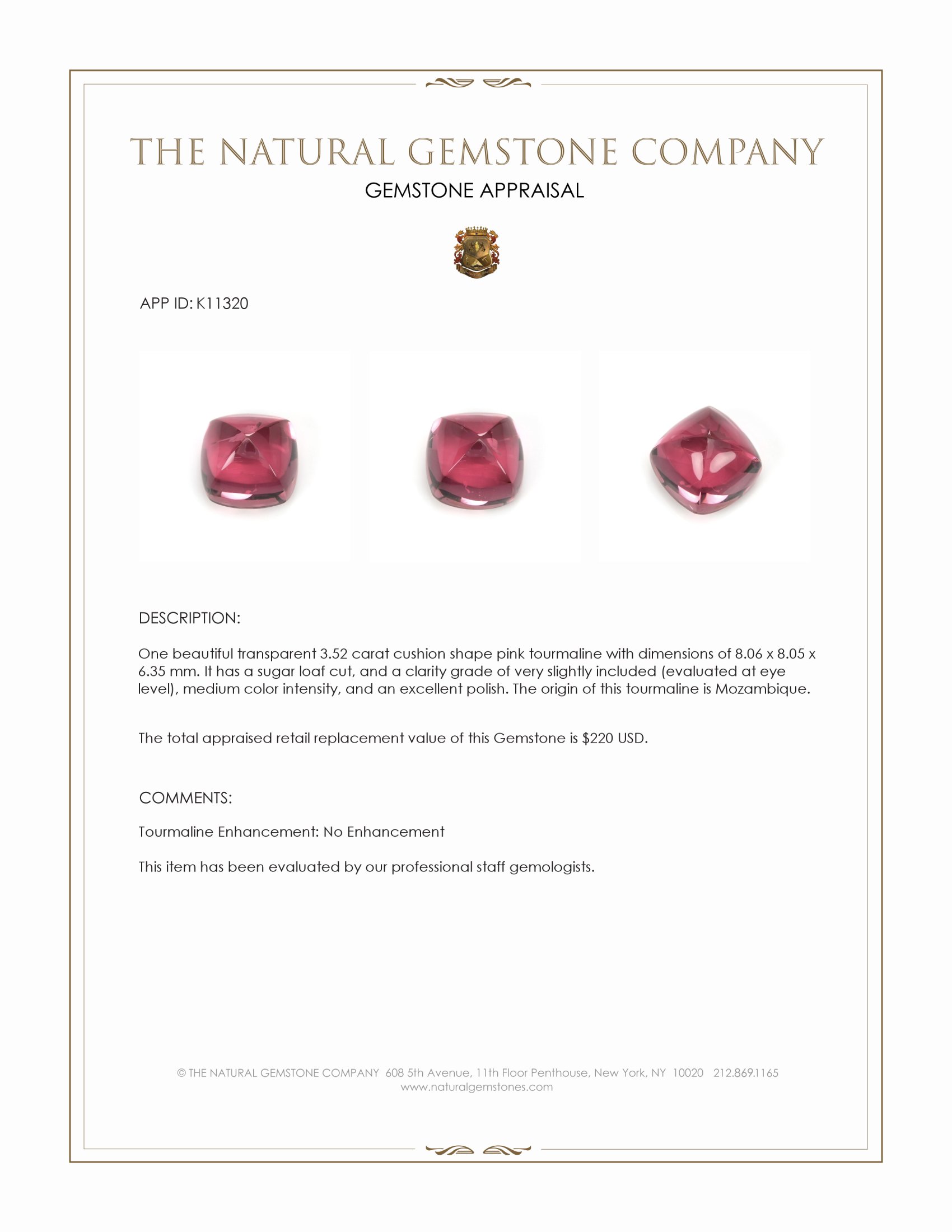 3.52 Ct. Cabochon Tourmaline from Mozambique