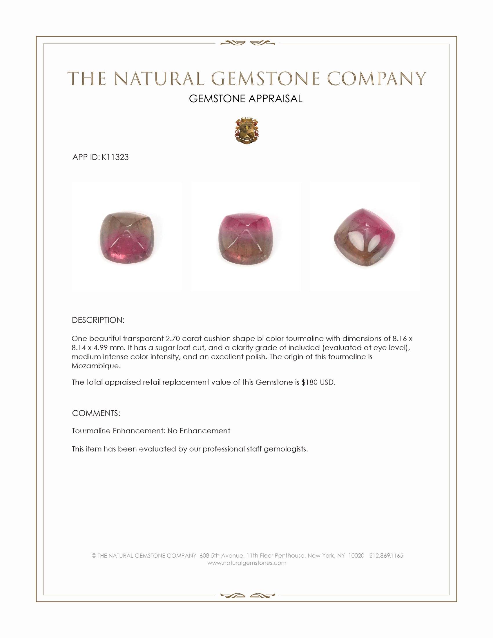 2.70 Ct. Cabochon Tourmaline from Mozambique