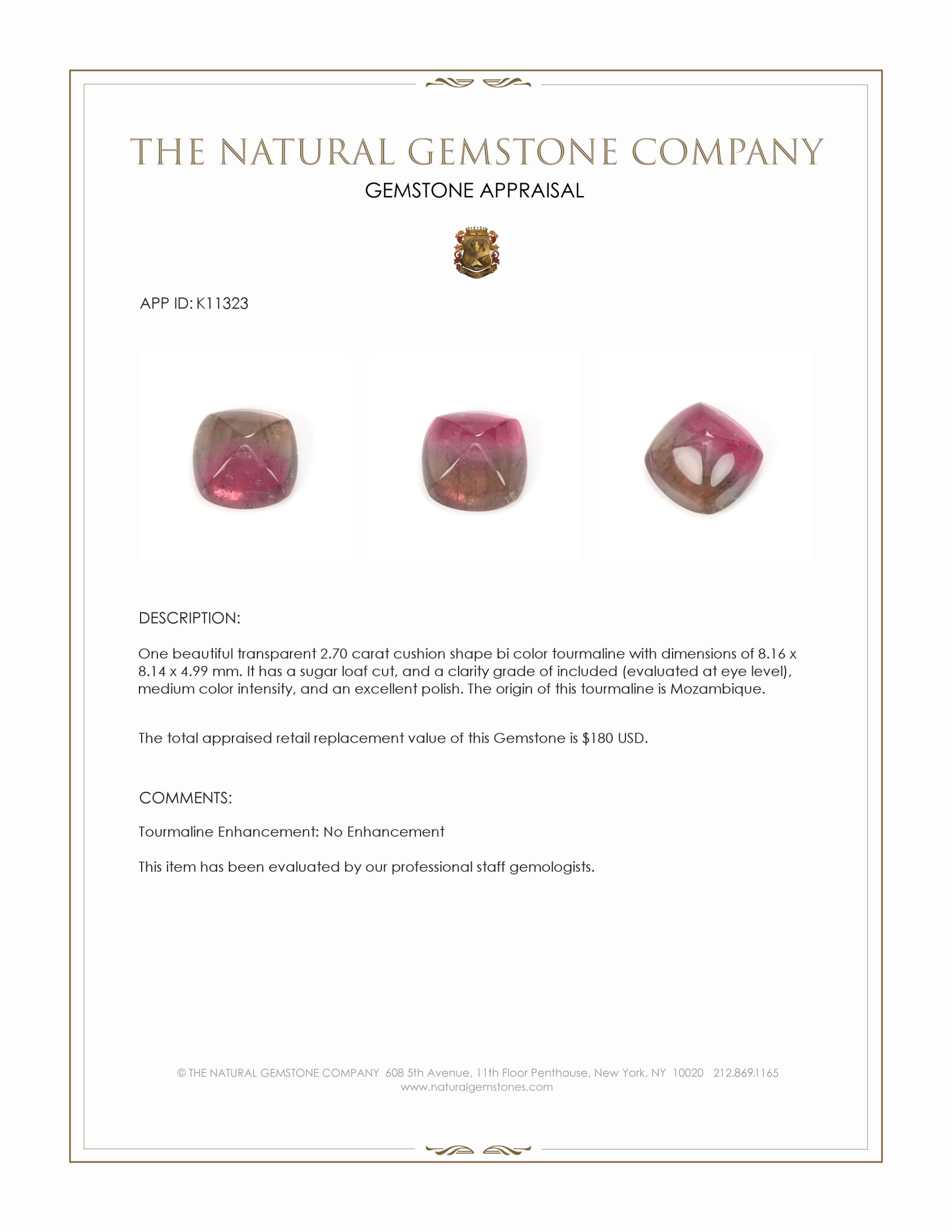 2.70 Ct. Cabochon Tourmaline from Mozambique