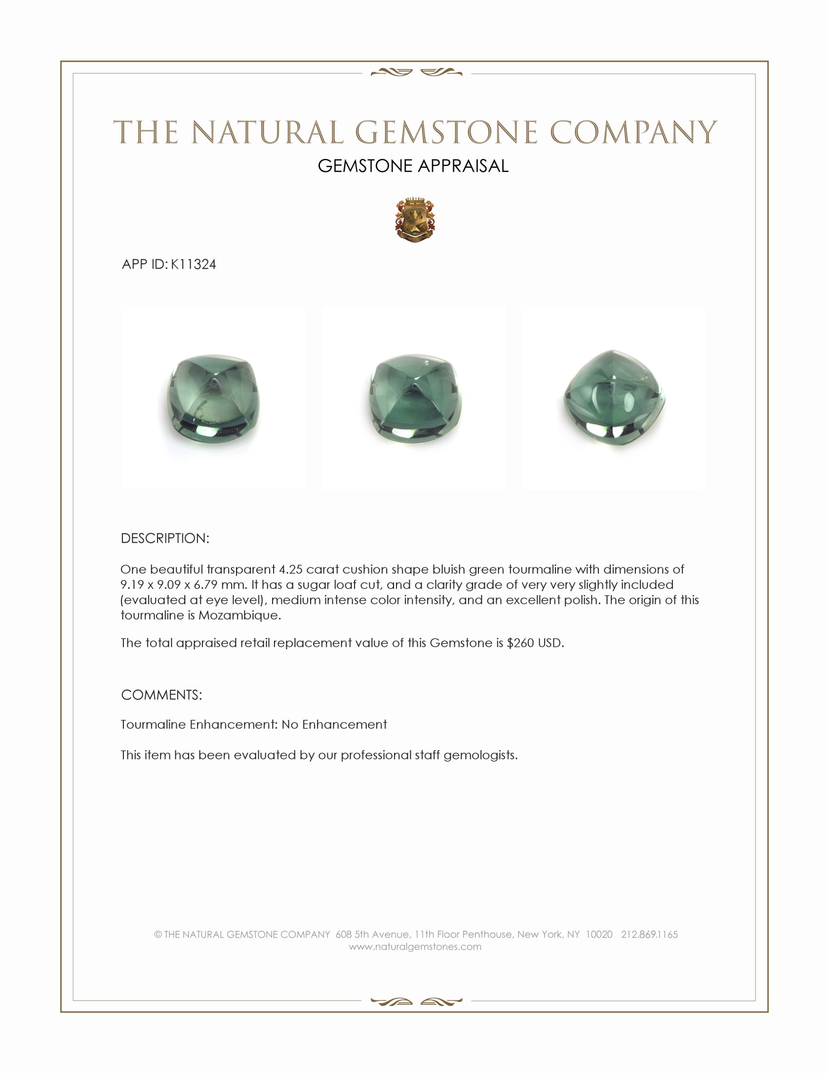 4.25 Ct. Cabochon Tourmaline from Mozambique