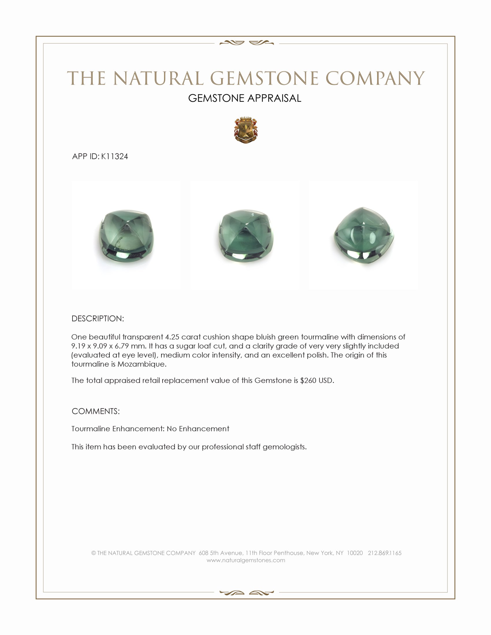 4.25 Ct. Cabochon Tourmaline from Mozambique