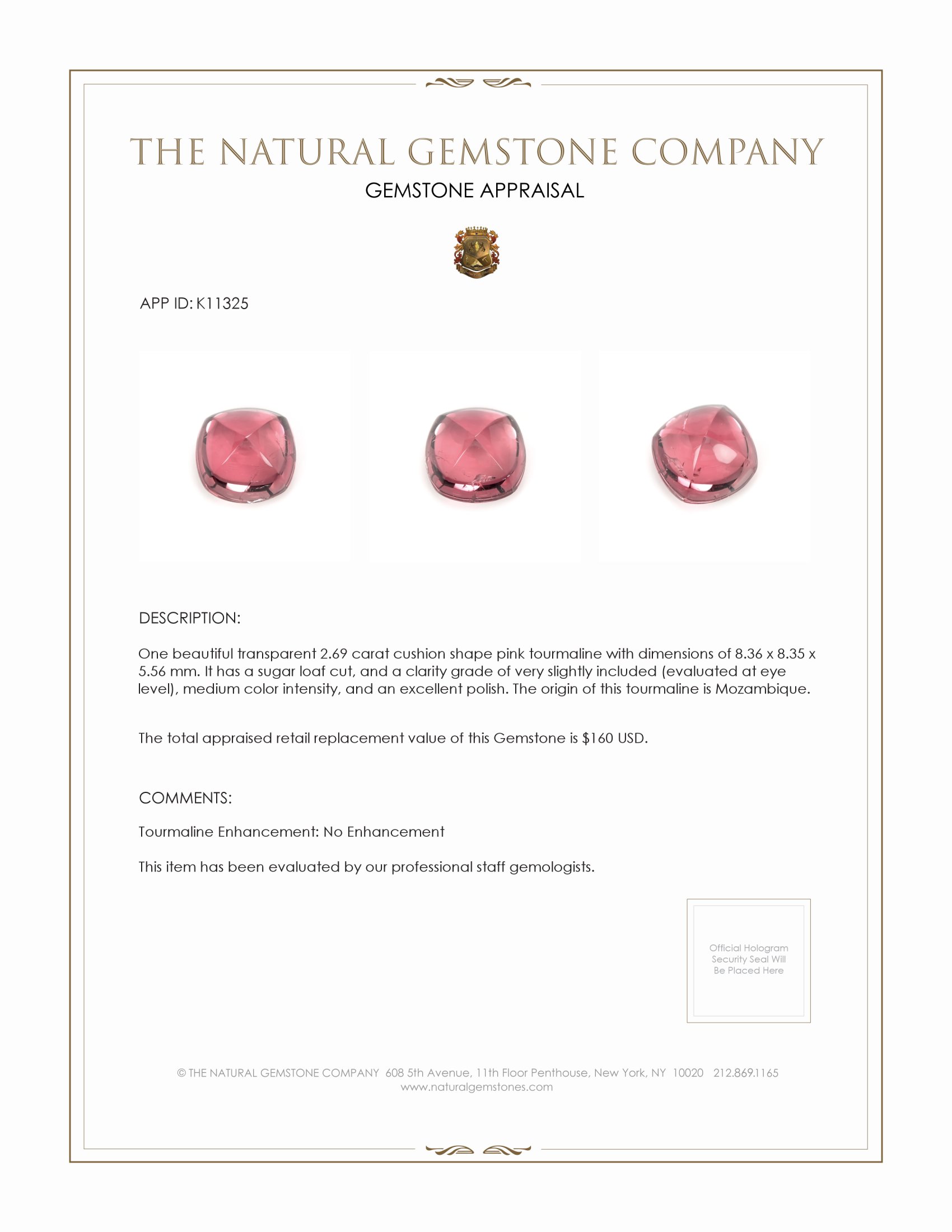 2.69 Ct. Cabochon Tourmaline from Mozambique