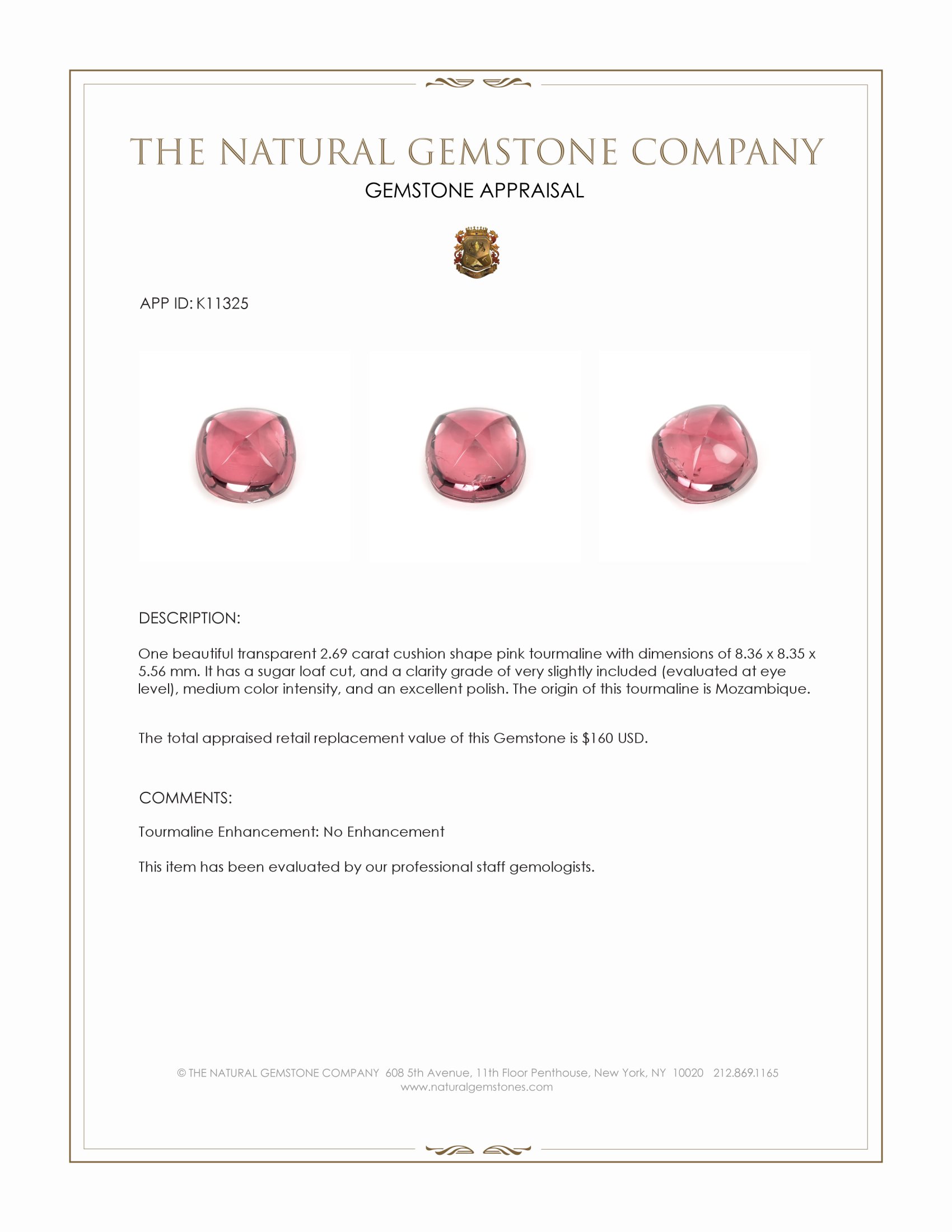 2.69 Ct. Cabochon Tourmaline from Mozambique