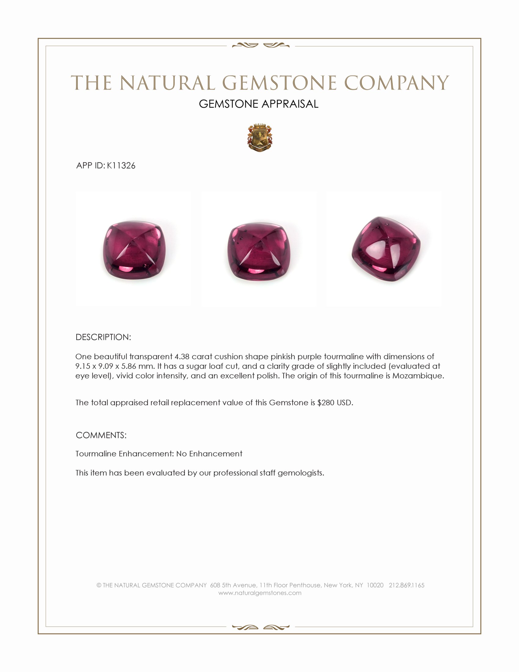 4.38 Ct. Cabochon Tourmaline from Mozambique