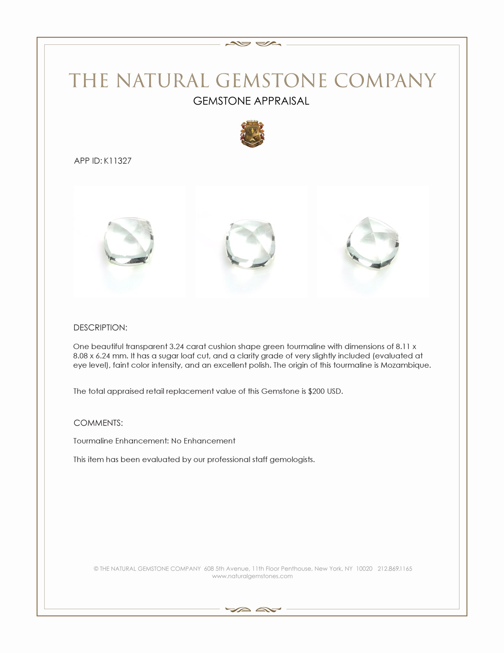 3.24 Ct. Cabochon Tourmaline from Mozambique