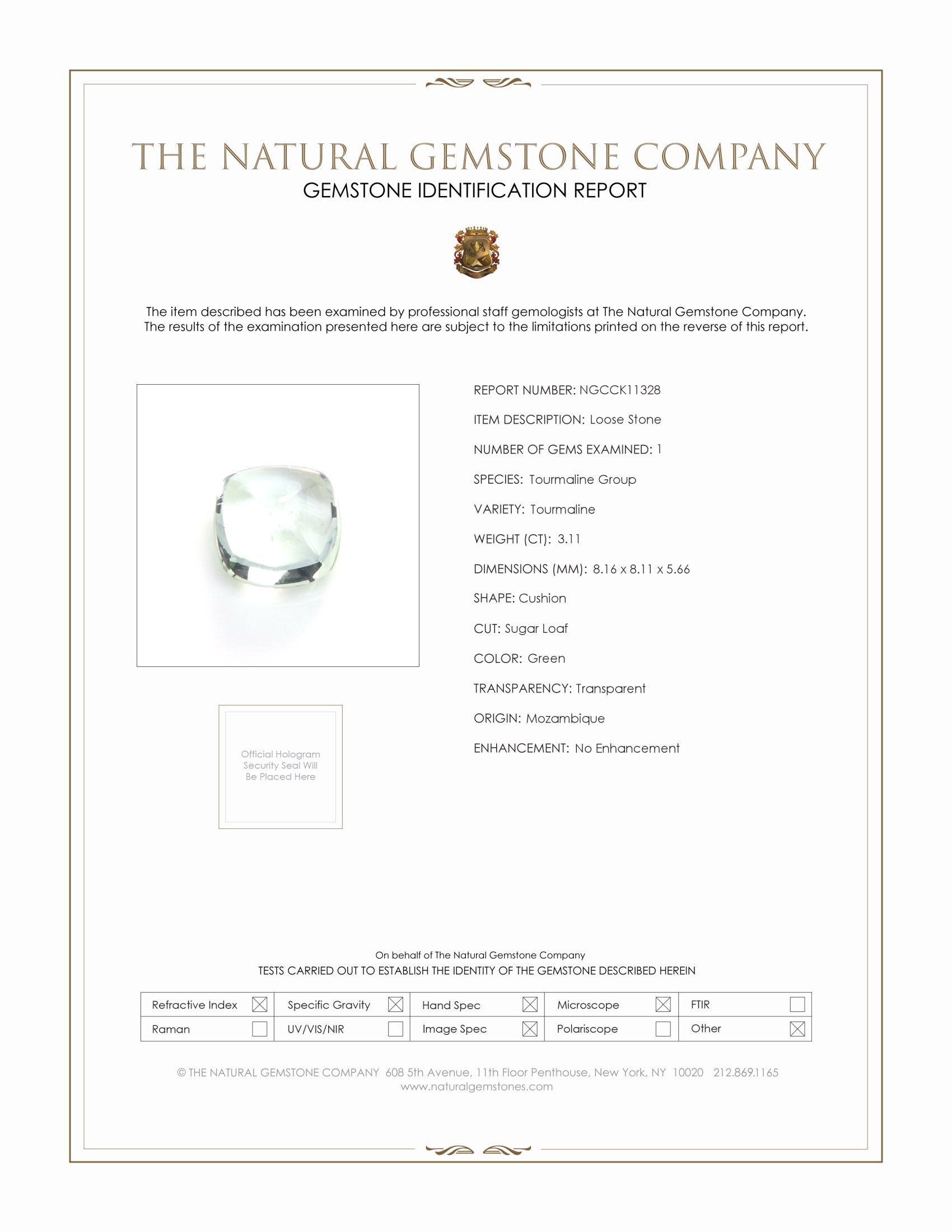 3.11 Ct. Cabochon Tourmaline from Mozambique