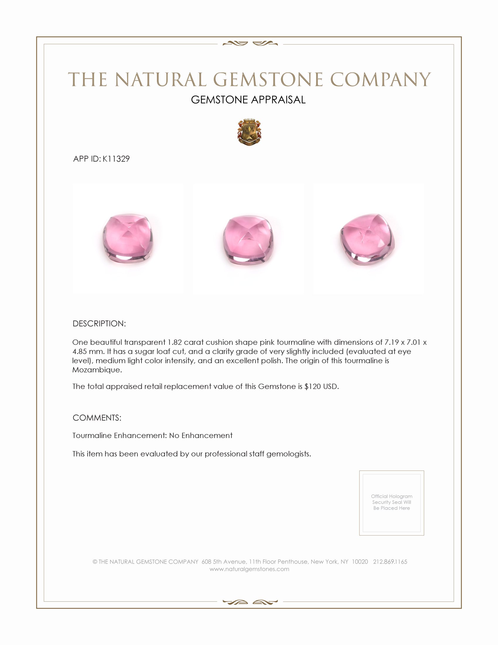 1.82 Ct. Cabochon Tourmaline from Mozambique