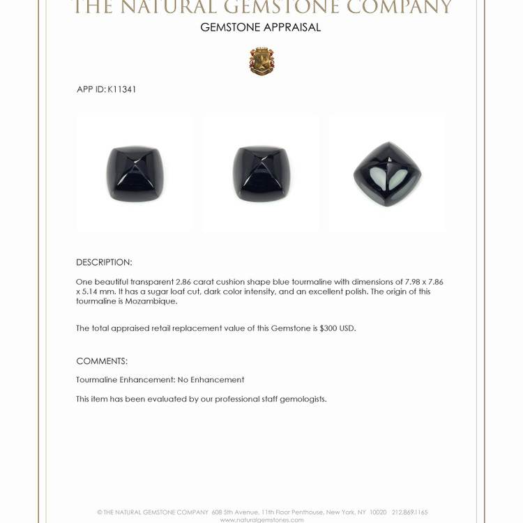 2.86 Ct. Cabochon Tourmaline from Mozambique