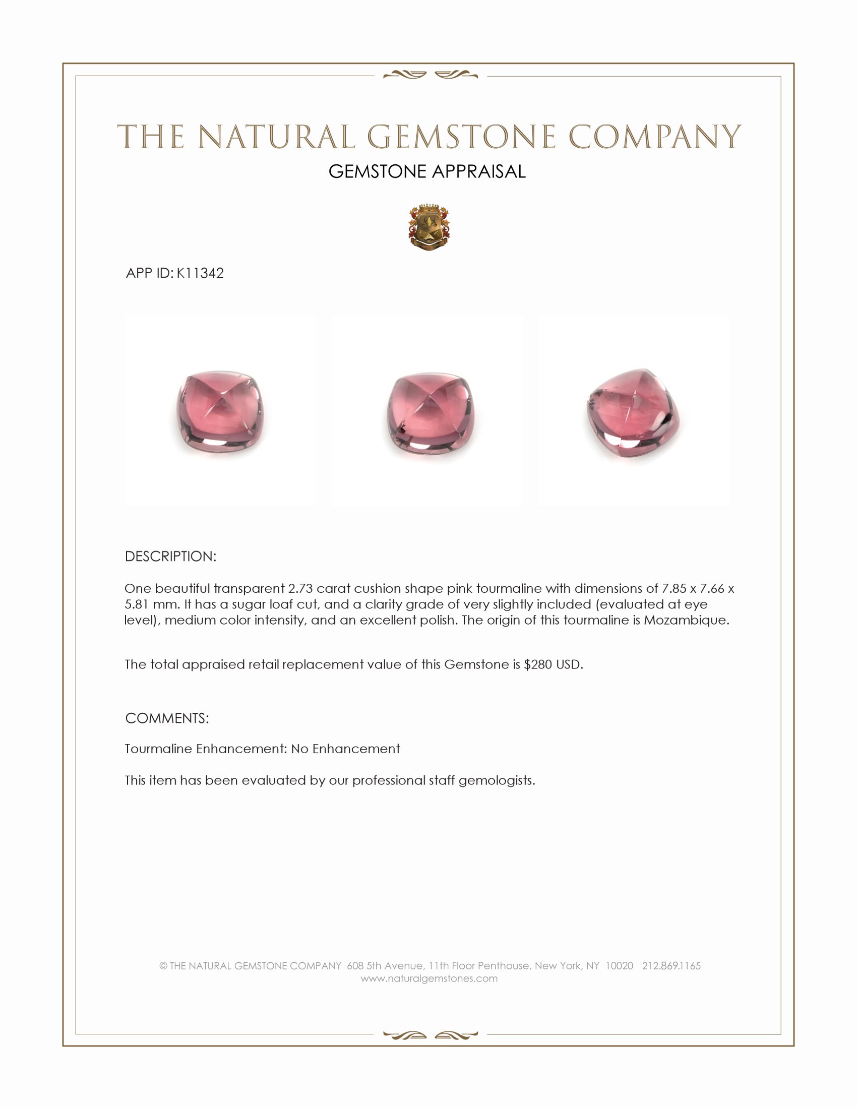 2.73 Ct. Cabochon Tourmaline from Mozambique