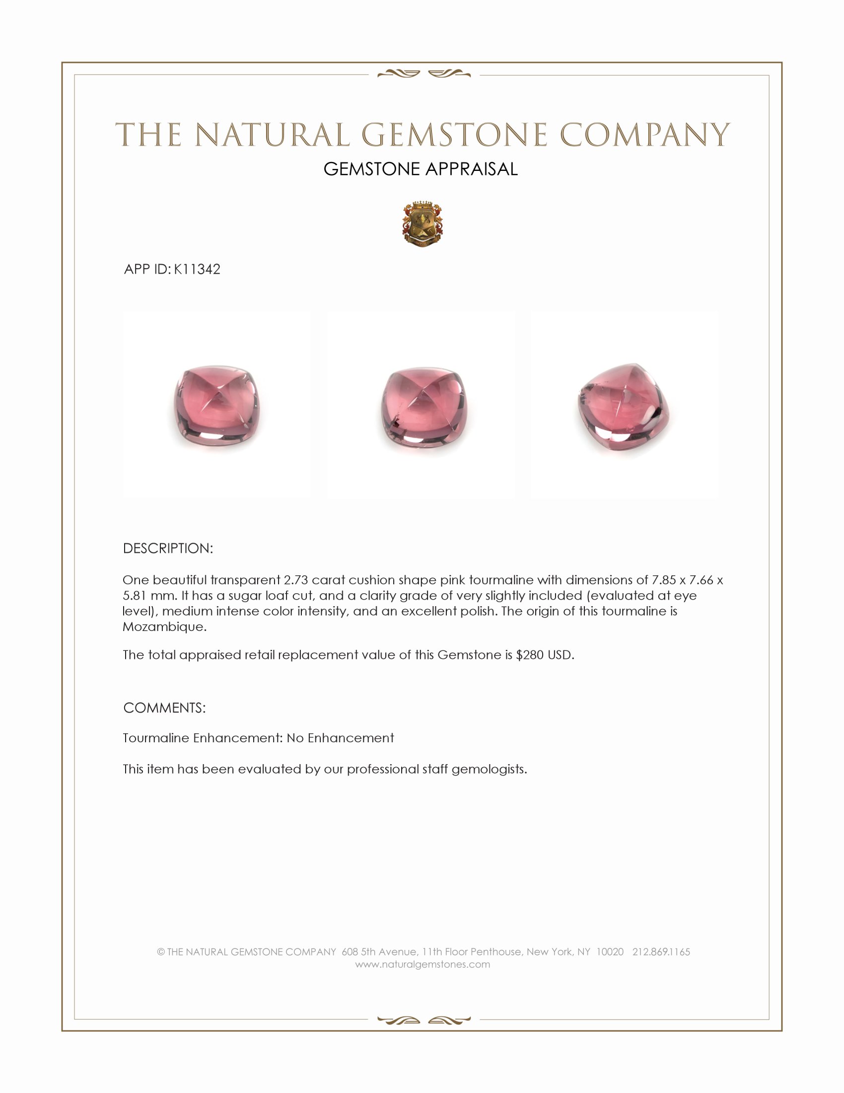 2.73 Ct. Cabochon Tourmaline from Mozambique