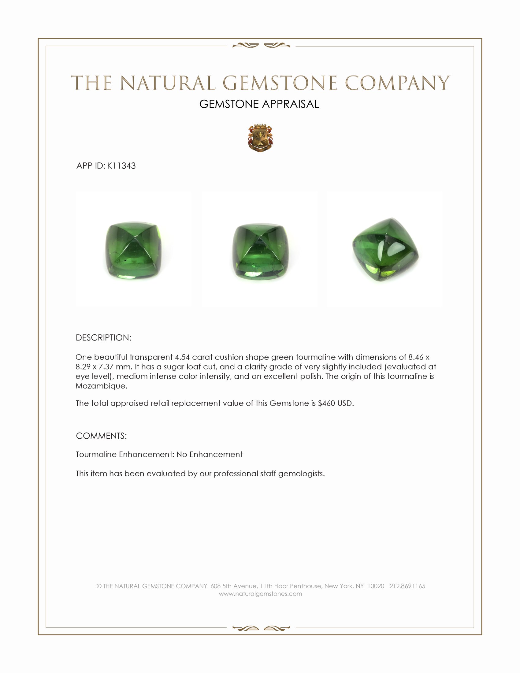 4.54 Ct. Cabochon Tourmaline from Mozambique