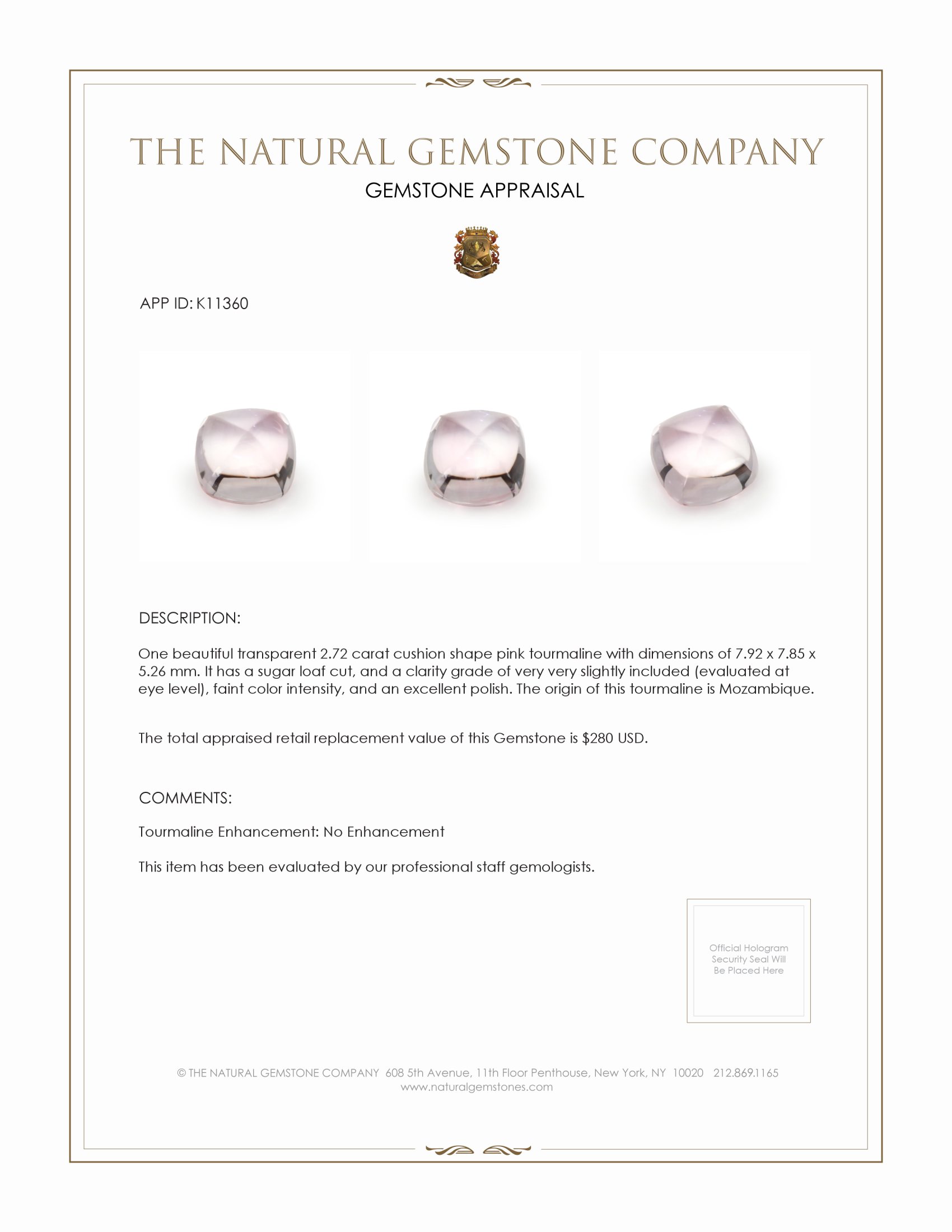 2.72 Ct. Cabochon Tourmaline from Mozambique