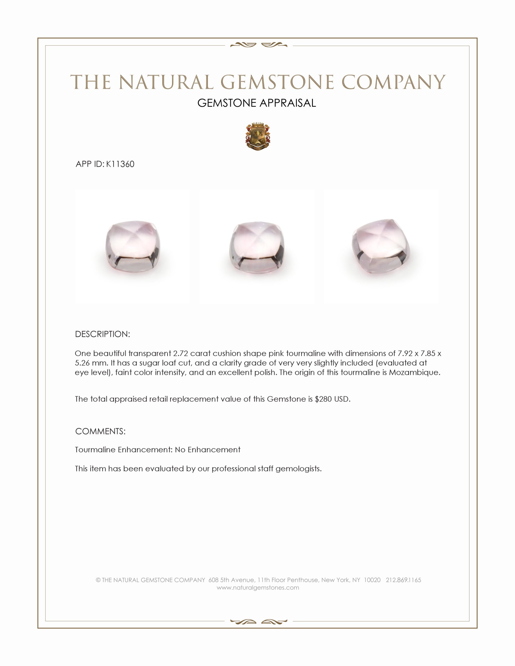 2.72 Ct. Cabochon Tourmaline from Mozambique