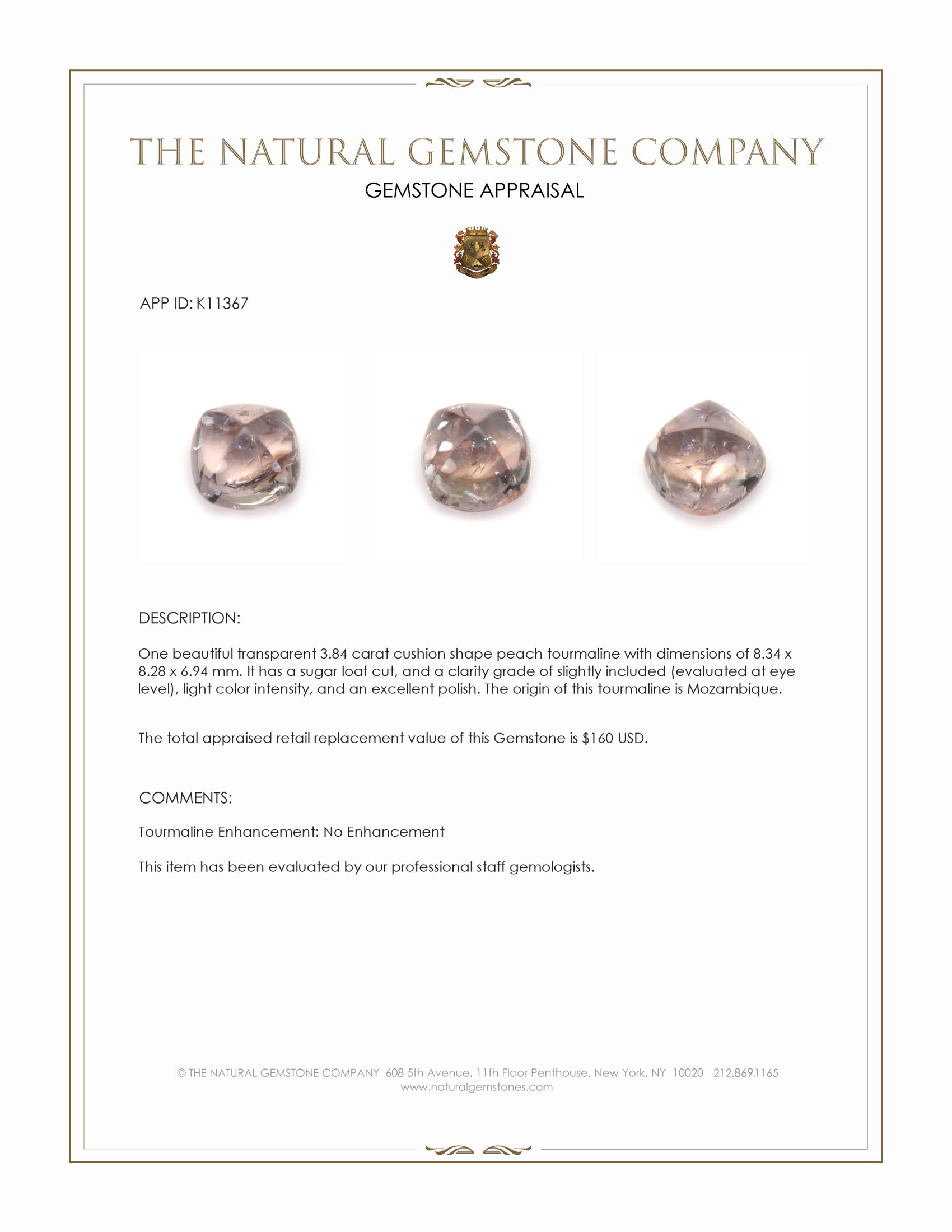 3.84 Ct. Cabochon Tourmaline from Mozambique