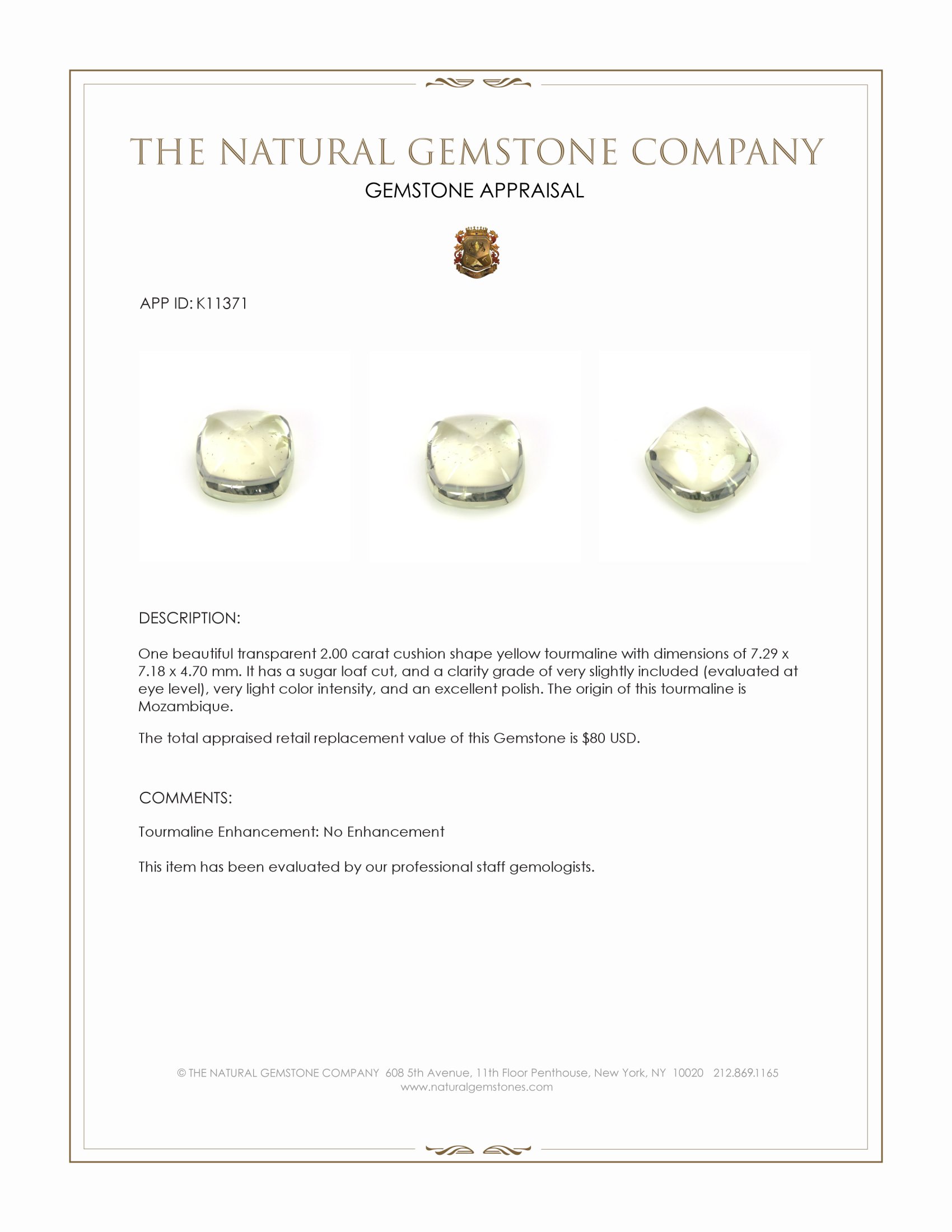 2.00 Ct. Cabochon Tourmaline from Mozambique