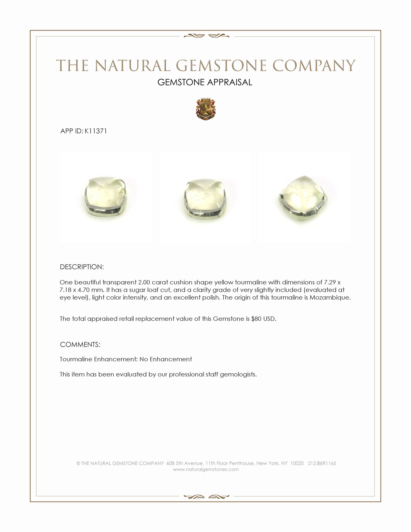 2.00 Ct. Cabochon Tourmaline from Mozambique