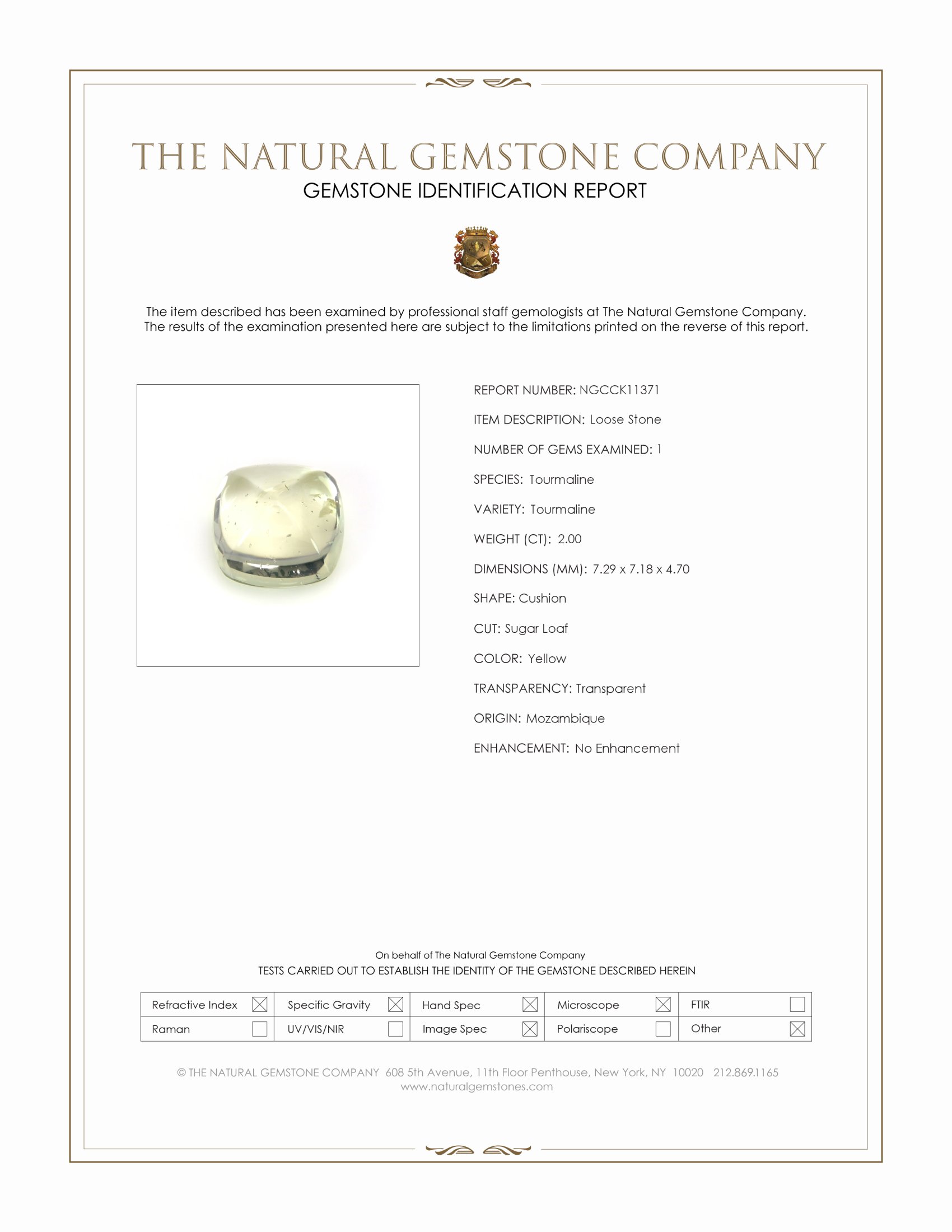 2.00 Ct. Yellow Cabochon Tourmaline from Mozambique