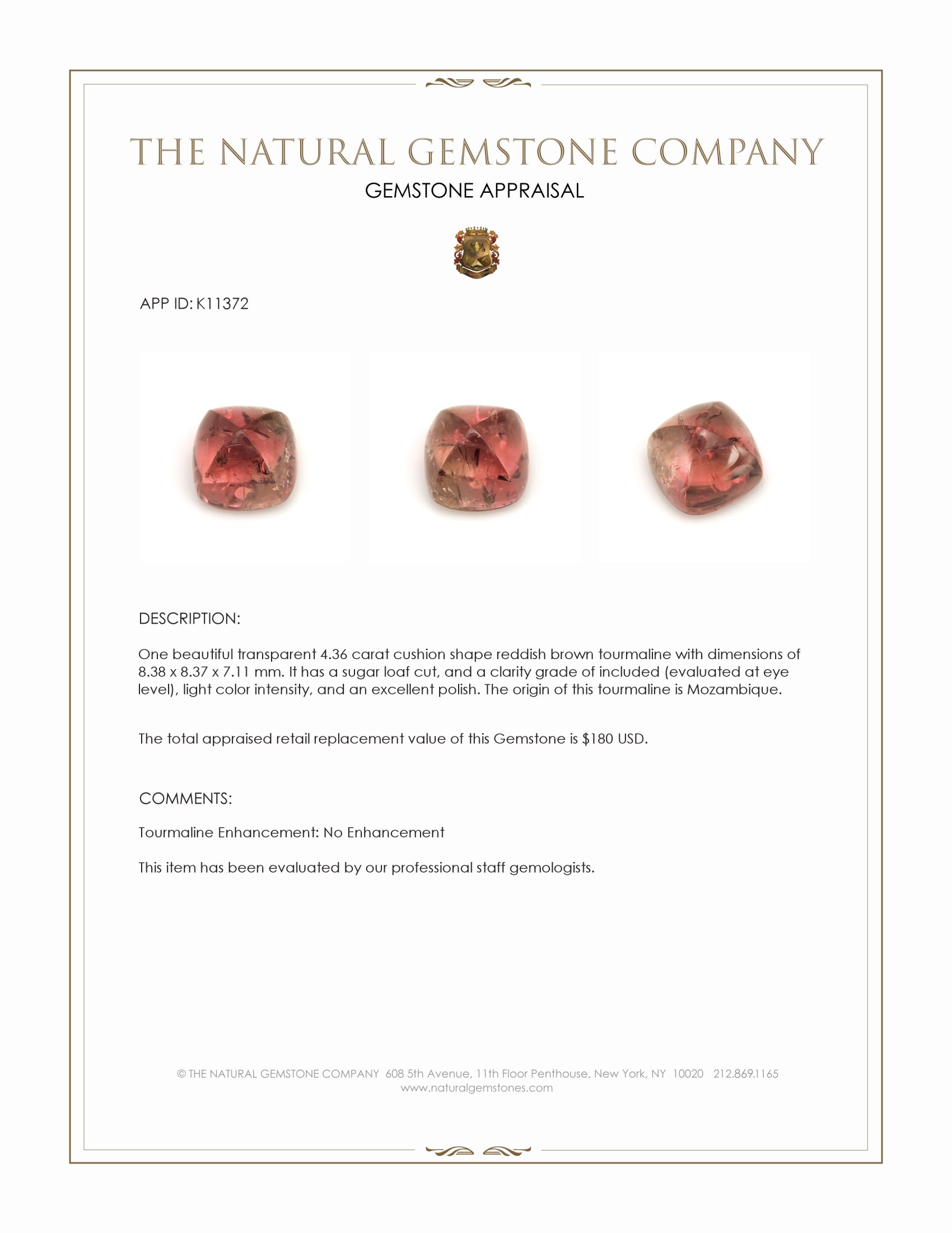 4.36 Ct. Cabochon Tourmaline from Mozambique