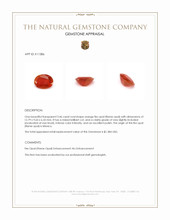 3.46 Ct. Orange Fire Opal (Flame Opal) from Mexico Appraisal