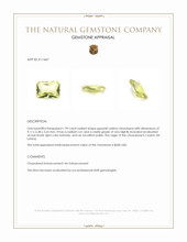 1.99 Ct. Greenish Yellow Chrysoberyl from Ceylon (Sri Lanka) Appraisal
