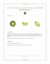 0.55 Ct. Green (Lime Green) Peridot from Pakistan Appraisal