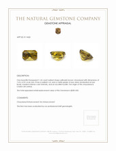 1.45 Ct. Yellowish Brown Chrysoberyl from Ceylon (Sri Lanka) Appraisal