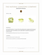 1.70 Ct. Yellowish Green Chrysoberyl from Ceylon (Sri Lanka) Appraisal