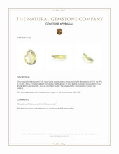 1.25 Ct. Yellow Chrysoberyl from Ceylon (Sri Lanka) Appraisal