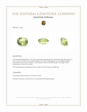 1.22 Ct. Yellowish Green Chrysoberyl from Ceylon (Sri Lanka) Appraisal