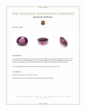 5.19 Ct. Purplish Red Spinel from Ceylon (Sri Lanka) Appraisal