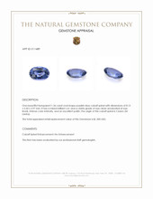 1.36 Ct. Purplish Blue Cobalt Spinel from Ceylon (Sri Lanka) Appraisal