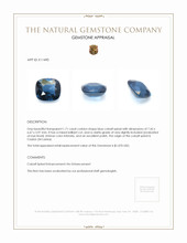 1.71 Ct. Cobalt Spinel from Ceylon (Sri Lanka) Appraisal