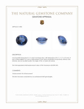 2.12 Ct. Blue Cobalt Spinel from Ceylon (Sri Lanka) Appraisal