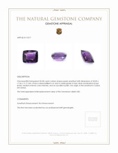 30.38 Ct. Amethyst from Ceylon (Sri Lanka) Appraisal