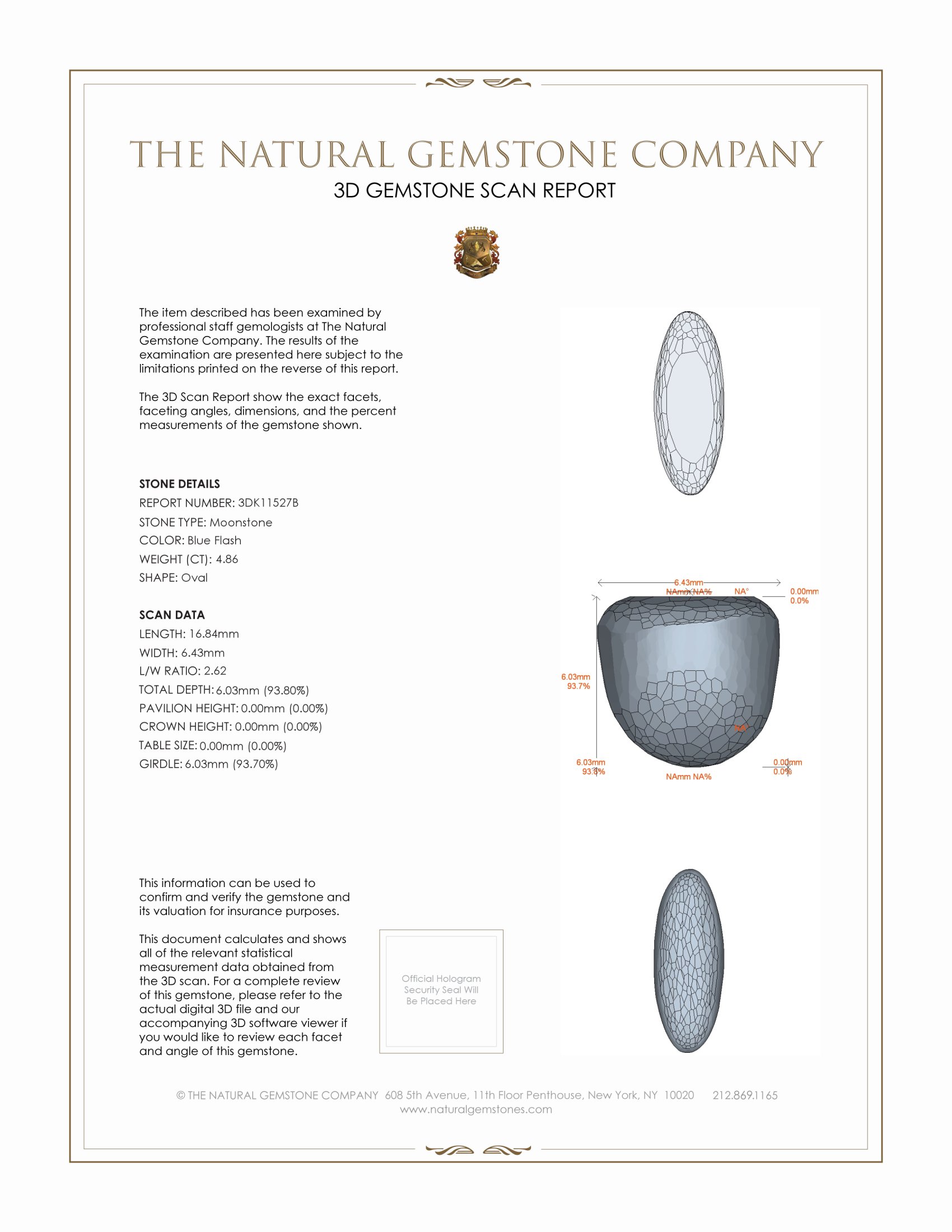 4.86 Ct. Cabochon Moonstone from Ceylon (Sri Lanka)