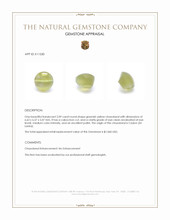 2.09 Ct. Greenish Yellow Cabochon Chrysoberyl from Ceylon (Sri Lanka) Appraisal